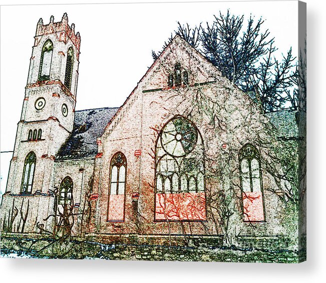  Acrylic Print featuring the photograph Old Church in Fresco by Kelly Awad