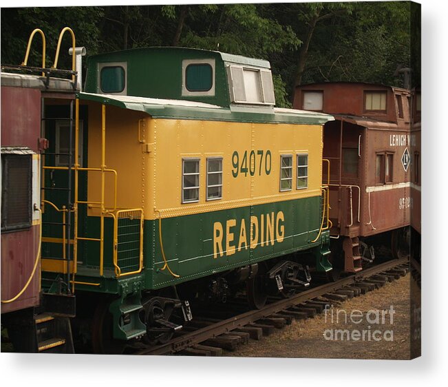Train Acrylic Print featuring the photograph Old Reading RR Car - Jim Thorpe PA by Anna Lisa Yoder