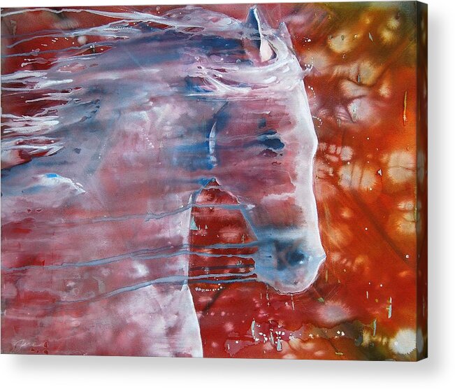 Horse Art Acrylic Print featuring the painting Painted By The Wind by Jani Freimann