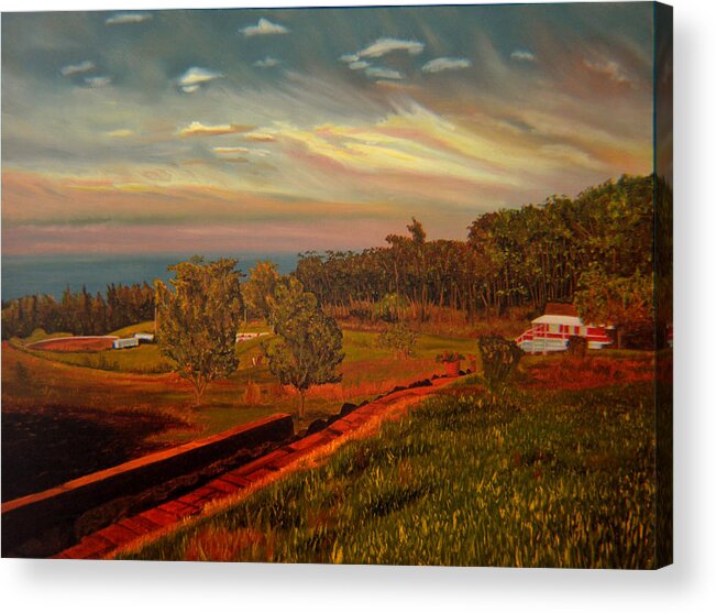 Landscape Acrylic Print featuring the painting Paradise Road by Thu Nguyen