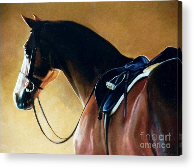 Horse Acrylic Print featuring the painting Patience by Janet Crawford