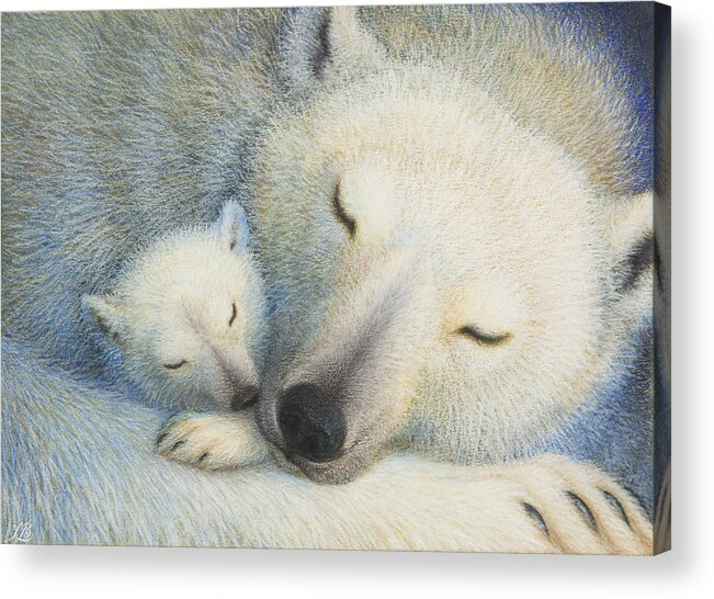 Polar Bears Acrylic Print featuring the painting Peace by Lynn Bywaters