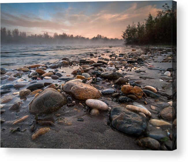 Landscape Acrylic Print featuring the photograph Pebbles by Davorin Mance