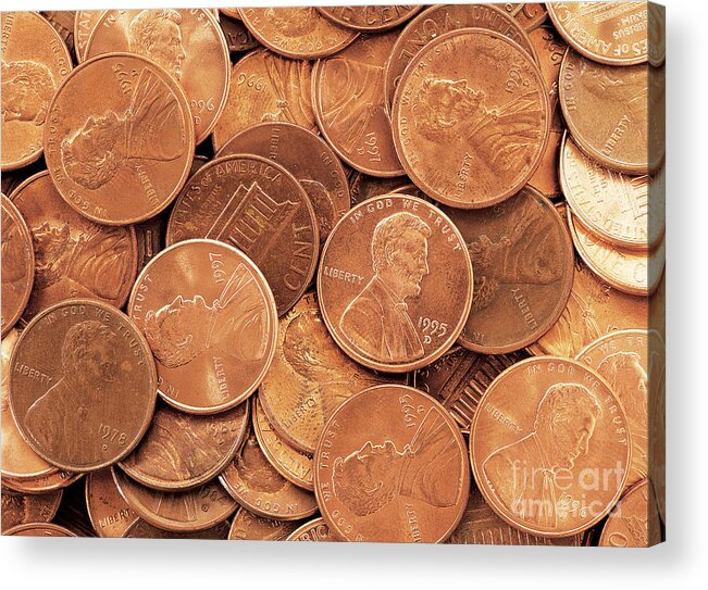 Penny Acrylic Print featuring the photograph Pennies by David Davis