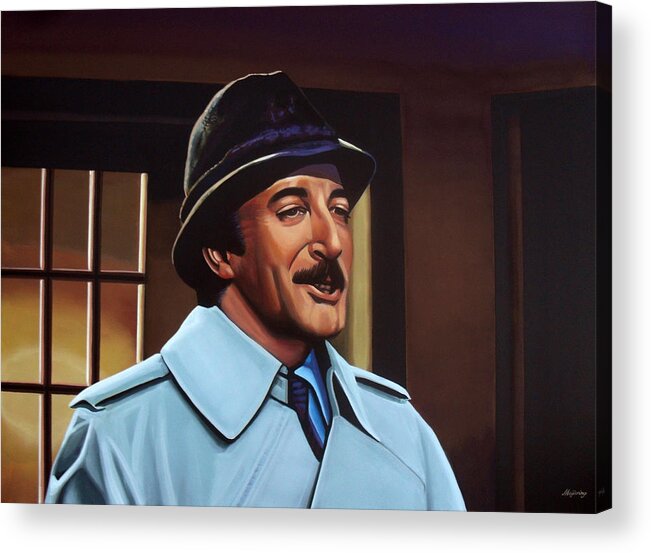 Peter Sellers Acrylic Print featuring the painting Peter Sellers as inspector Clouseau by Paul Meijering