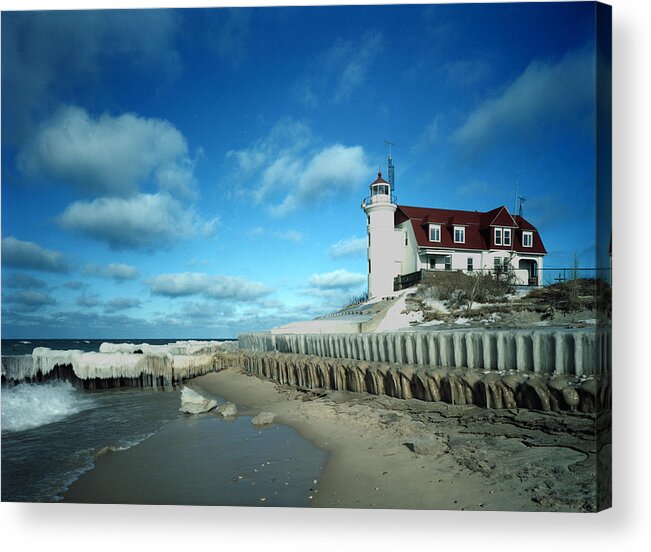 Point Betsie Winter Of 89 Acrylic Print featuring the photograph Point Betsie Winter of '89 by Kris Rasmusson