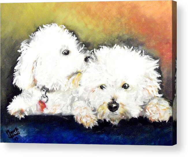 Dogs Acrylic Print featuring the painting Precious by Marcello Cicchini