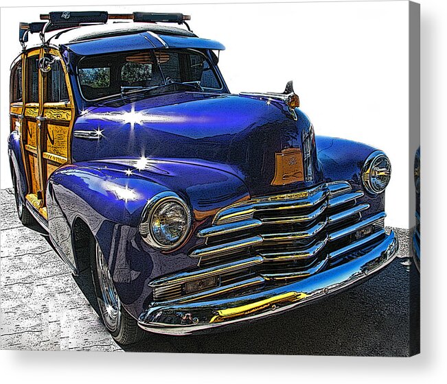 Purple Chevrolet Woody Acrylic Print featuring the photograph Purple Chevrolet Woody by Samuel Sheats