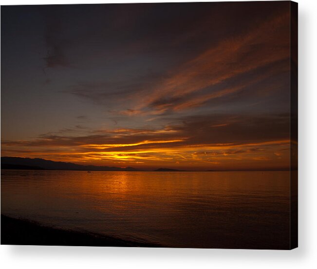 Sunset Acrylic Print featuring the photograph Qualicum Sunset by Randy Hall