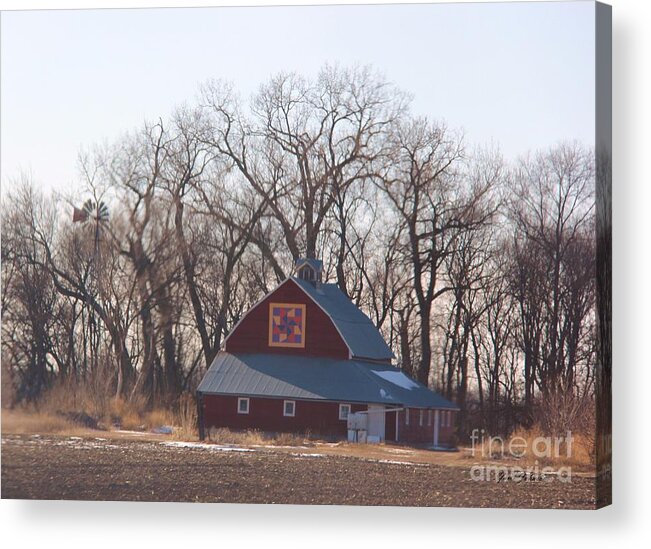 Barns Acrylic Print featuring the photograph Quilt Barn in SD by Yumi Johnson