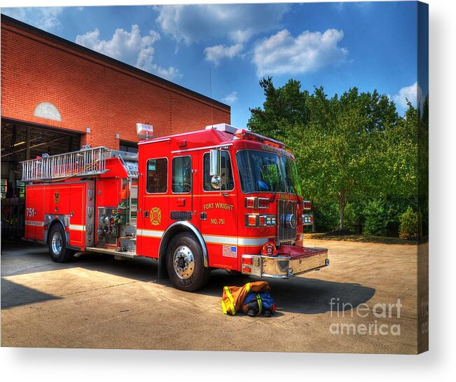 Fire Trucks Acrylic Print featuring the photograph Ready To Roll by Mel Steinhauer