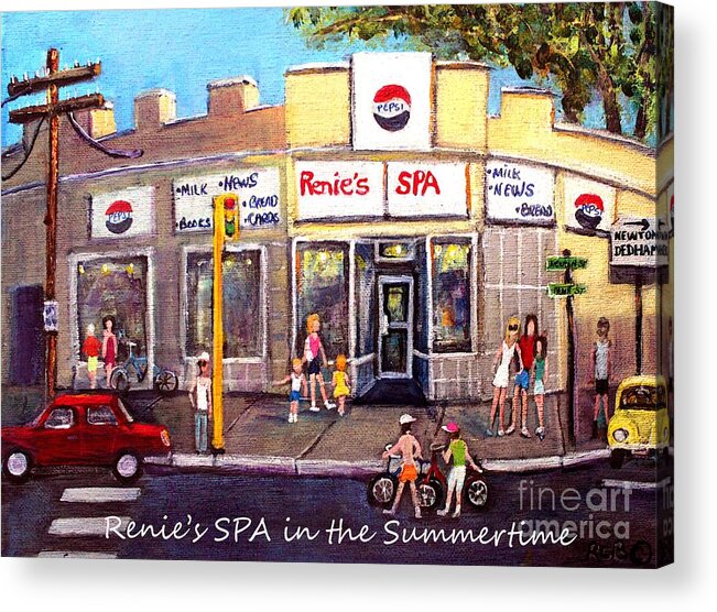Waltham Acrylic Print featuring the painting Renie's SPA in Summertime by Rita Brown