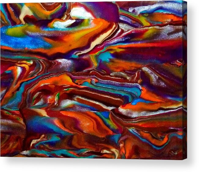 Abstract Acrylic Print featuring the mixed media Rhapsody by Deborah Stanley