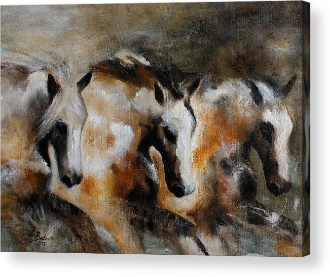 Thunder Acrylic Print featuring the painting Rolling Thunder by Barbie Batson