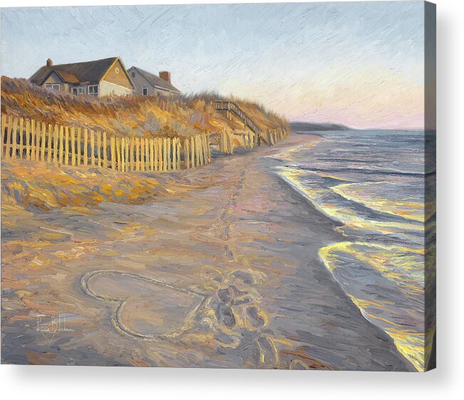 Beach Acrylic Print featuring the painting Romantic Getaway by Lucie Bilodeau