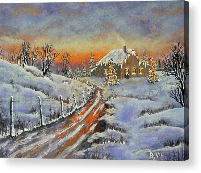 Christmas Acrylic Print featuring the painting Rural Christmas by Ray Nutaitis