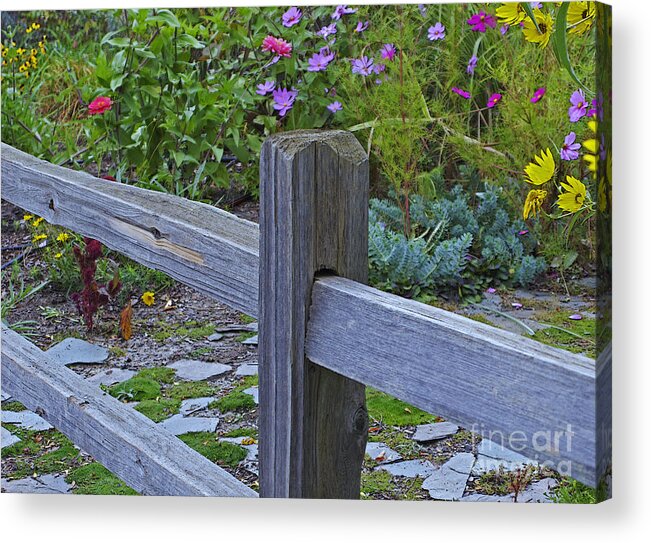Fence Acrylic Print featuring the photograph Rustic Garden Spot by Ann Horn