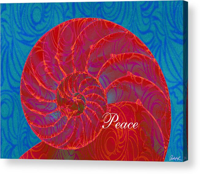 Nautilus Acrylic Print featuring the painting Sacred Place - Print by Robert R Splashy Art Abstract Paintings