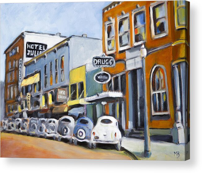 Corvallis Acrylic Print featuring the painting Second Street Corvallis by Mike Bergen