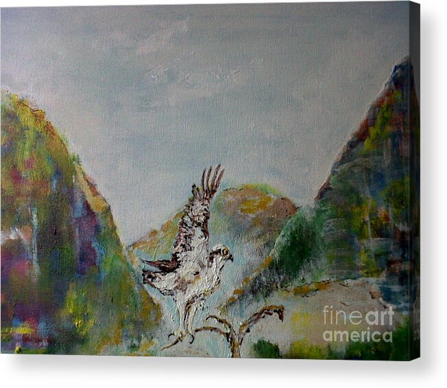 Abstract Acrylic Print featuring the painting Sentinel by Subrata Bose