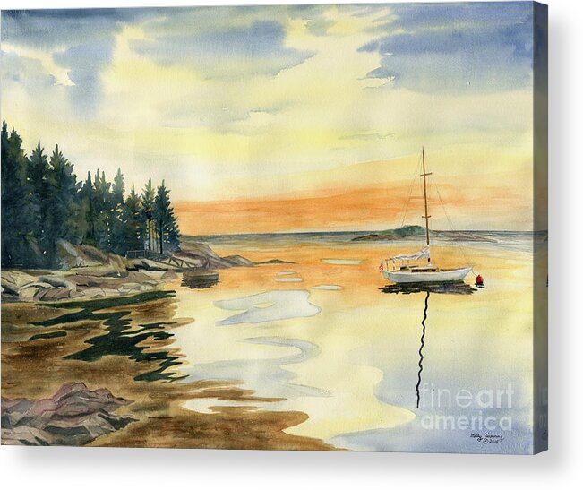 Sheepscot Bay Acrylic Print featuring the painting Sheepscot Bay - Southport Island Maine by Melly Terpening