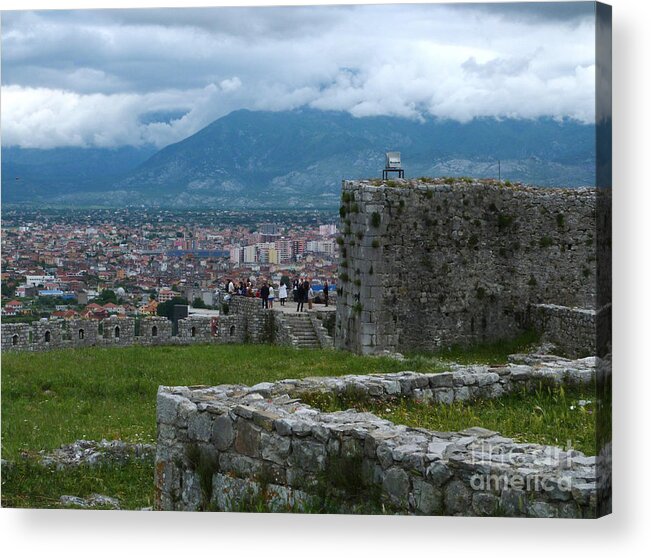 Shkoder Acrylic Print featuring the photograph Shkoder from Rozafa Castle - Albania by Phil Banks