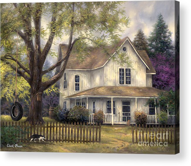  Old House Acrylic Print featuring the painting Simple Country by Chuck Pinson