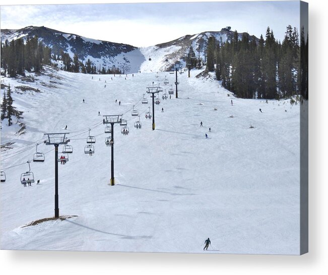 Sky Acrylic Print featuring the photograph Skiing Mammoth by Marilyn Diaz