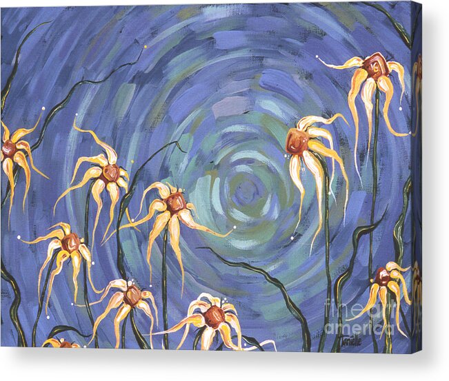 Floral Acrylic Print featuring the painting Sky Dance by Tanielle Childers