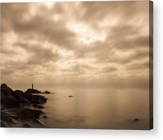 lake Superior great Lake human Element small.. Me Acrylic Print featuring the photograph Small... by Mary Amerman
