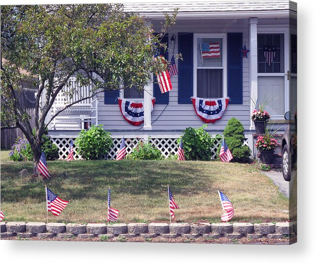 Saugus Ma Acrylic Print featuring the photograph Small Town America Fourth of July by Barbara McDevitt