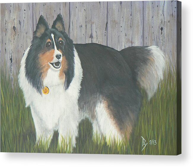 Sparky Acrylic Print featuring the painting Sparky by Ray Nutaitis
