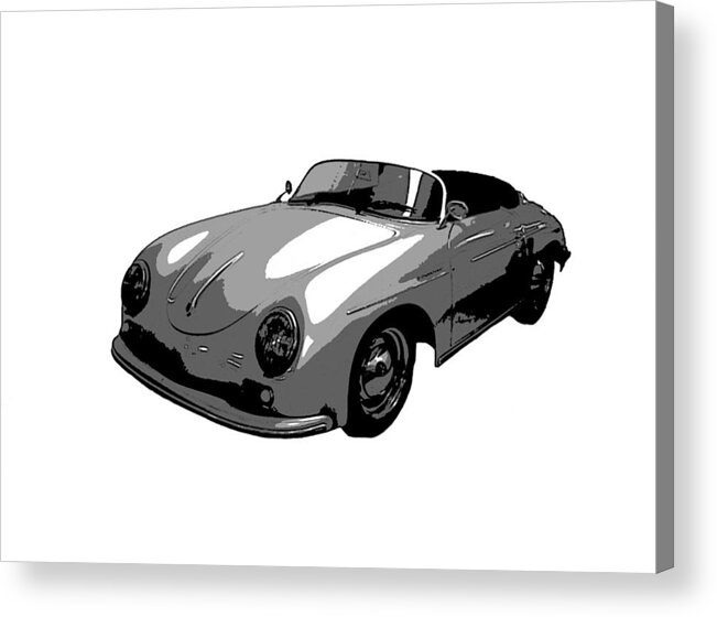 Speedster Porsche Automobile Vintage Pop Art German Luxury Racecar Car Auto James Dean Moto Motor Boy Men Garage Fast Acrylic Print featuring the photograph Speedster by Culture Cruxxx