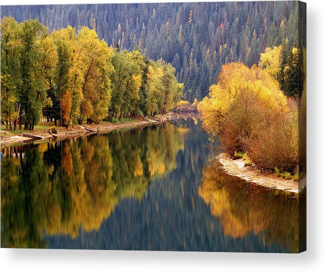 Autumn Acrylic Print featuring the photograph St. Joe River, Northern Idaho by Theodore Clutter