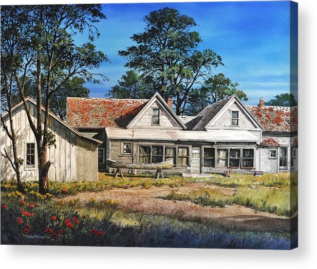  Trees Acrylic Print featuring the painting Stage Stop in Cresson TX by Robert W Cook
