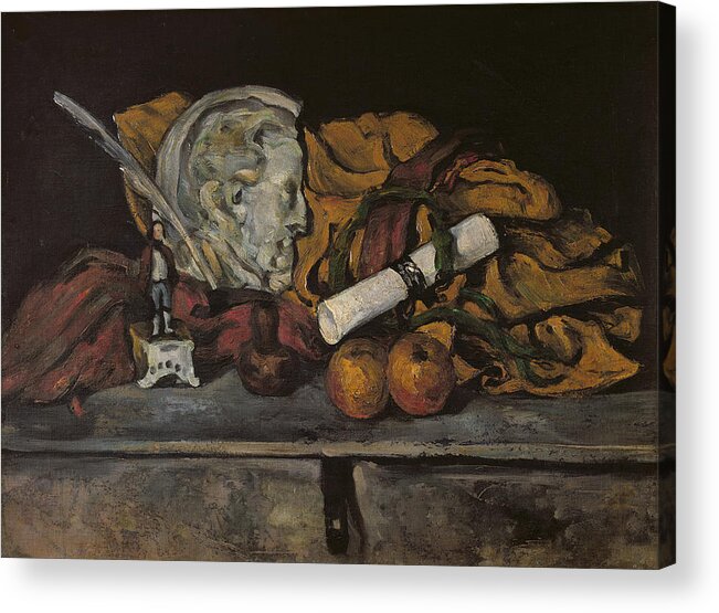 Still-life Acrylic Print featuring the painting Still Life Of The Artists Accessories by Paul Cezanne