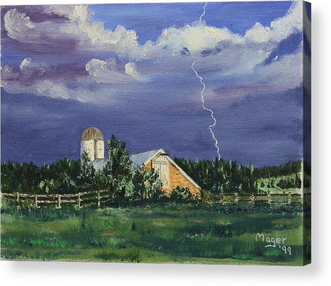 Painting Acrylic Print featuring the painting Storm Rolling In by Alan Mager
