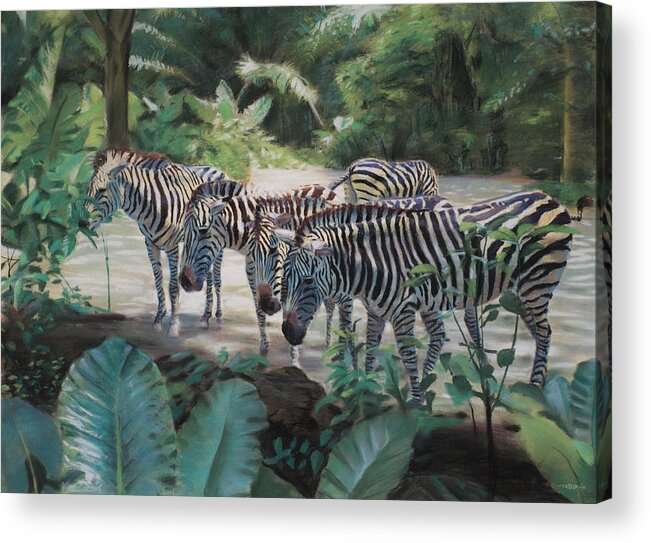 Africa Acrylic Print featuring the painting Stripes by Christopher Reid