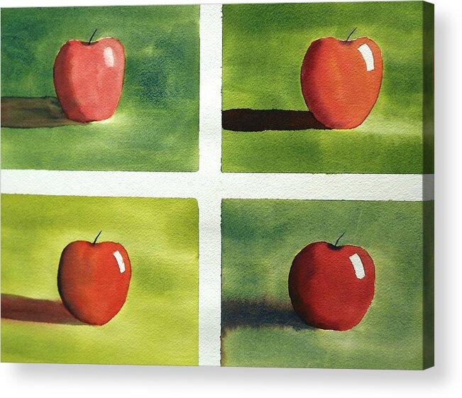 Still Life Acrylic Print featuring the painting Study Red and Green by Richard Faulkner