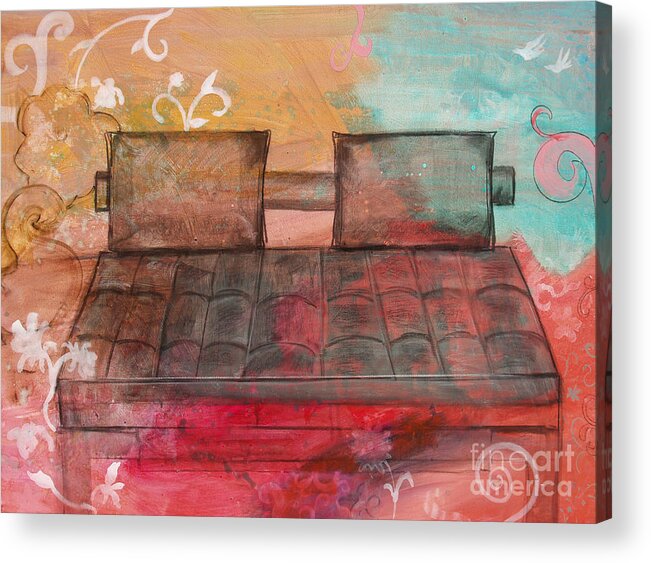 Furniture Acrylic Print featuring the painting Suenos De Amor by Robin Pedrero