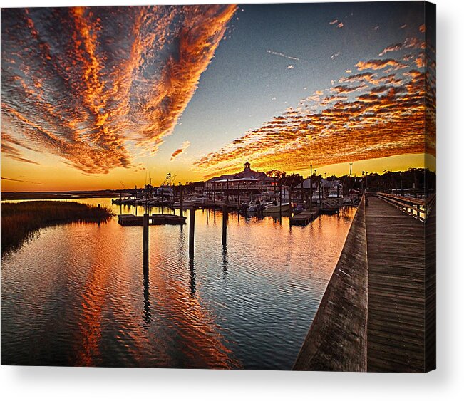 Sunset Acrylic Print featuring the photograph Sunset in Murells Inlet by Bill Barber