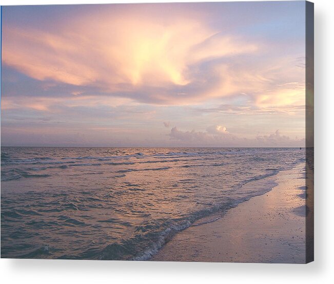 Seascape Acrylic Print featuring the painting Sunset on Sanibel by Rosie Brown