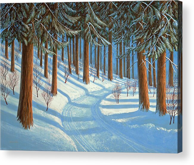 Tahoe Acrylic Print featuring the painting Tahoe Forest In Winter by Frank Wilson