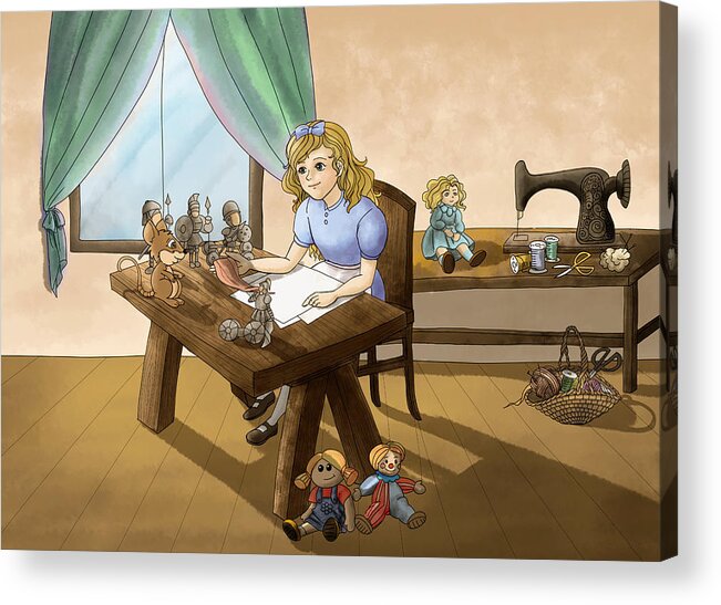 Wurtherington Diary Acrylic Print featuring the painting Tammy The Little Doll Girl by Reynold Jay