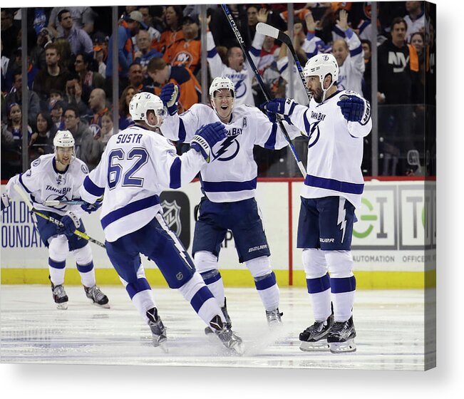 Playoffs Acrylic Print featuring the photograph Tampa Bay Lightning V New York by Bruce Bennett