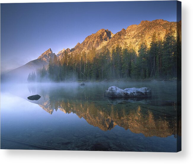 Feb0514 Acrylic Print featuring the photograph Teewinot Mountain Grand Teton Np Wyoming by Tim Fitzharris