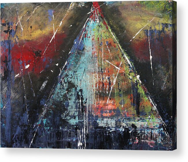 Tent Acrylic Print featuring the painting Tent-ative by Lucy Matta