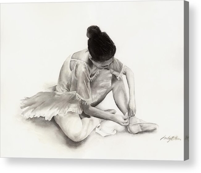 Dancer Acrylic Print featuring the painting The Ballet Dancer by Hailey E Herrera