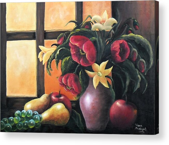 Still Life Acrylic Print featuring the painting The beauty of the moment  by Vesna Martinjak
