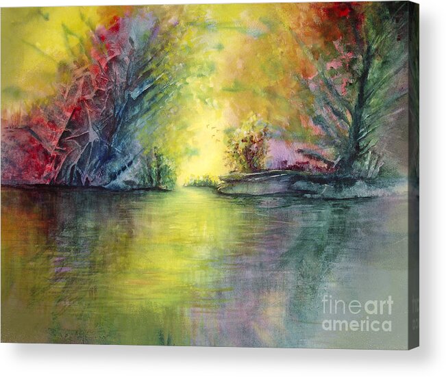 Water Acrylic Print featuring the painting The Clearing by Allison Ashton